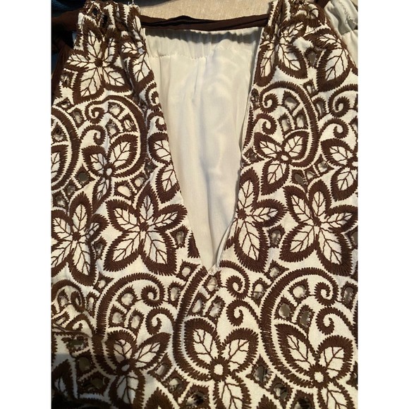 Eva Franco Anthropologie Sleeveless Keyhole Neck Floral Embroidered Dress Size 4 - Picture 3 of 4
